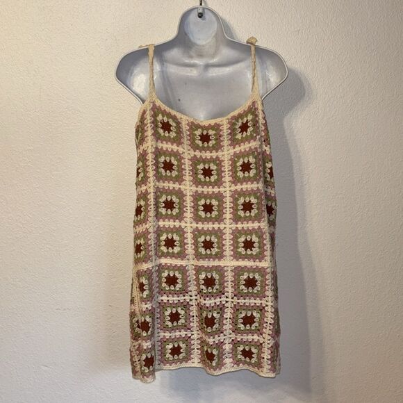 Pink Lily Sleeveless Crochet Mini Dress Small - Picture 5 of 5